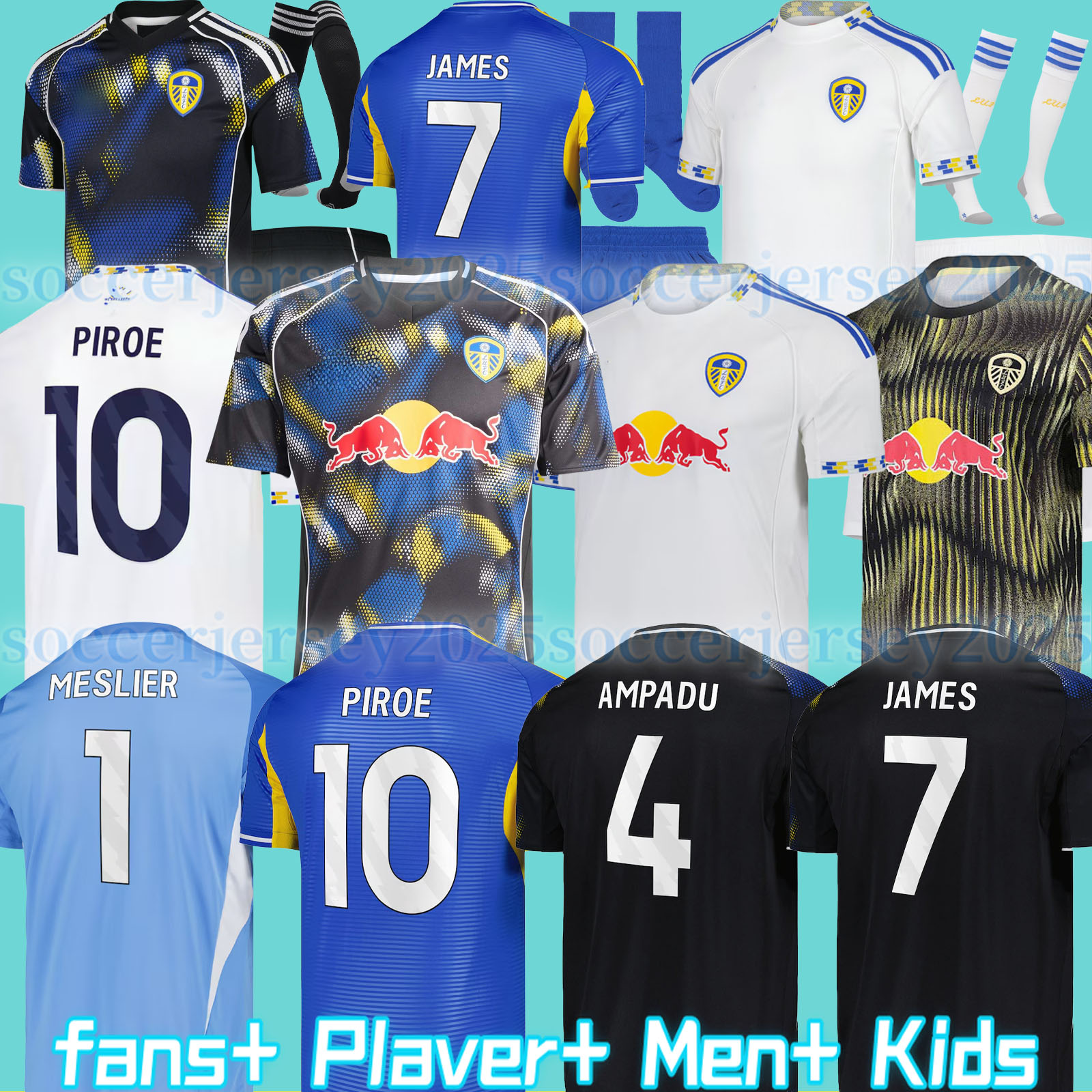 25 26 fans player AMPADU Llorente Soccer Jerseys STRUIJK PIROE AARONSON MATEO JOSEPH Football Shirt 2025 Uniforms Men Kids Kits RODON ROTHWELL BAMFORD