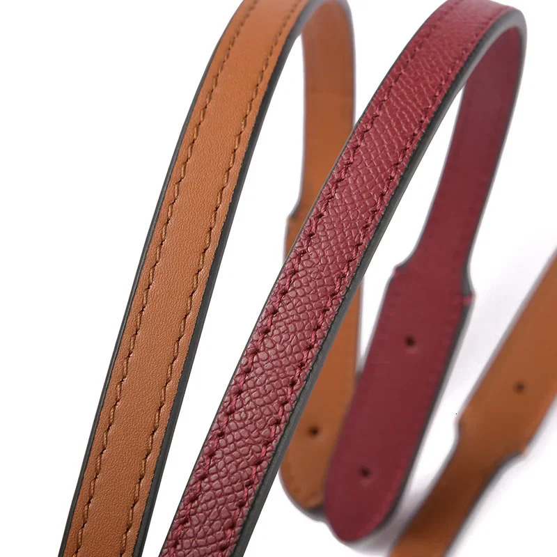 Plain Weave Cowhide Purse Handle Genuine Leather Bag Shoulder Strap for DIY Hand Accessories with Gold and Silver Rivet Optional 250801