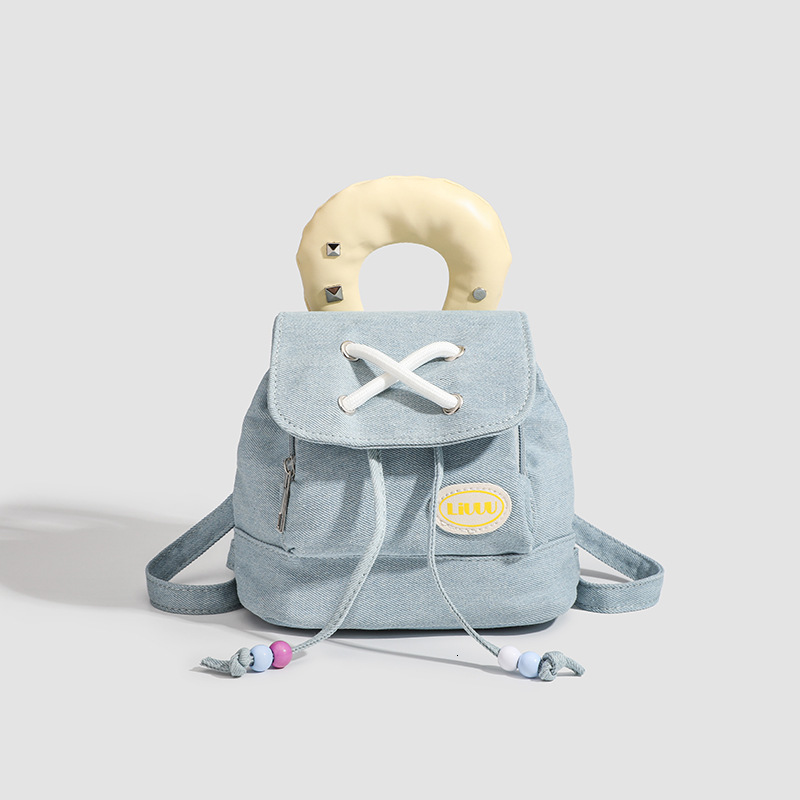 2025 Autumn New Women's Backpack Cowboy Women's Backpack fashion Trendy Fashion College Style Small Backpack Color blocked Women's Hand