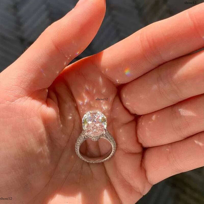5 6 7 8 9 10 Carat Au585 14K White Gold Oval shape moissanite Dias Women Wedding Party Engagement Ring Classic Trendy