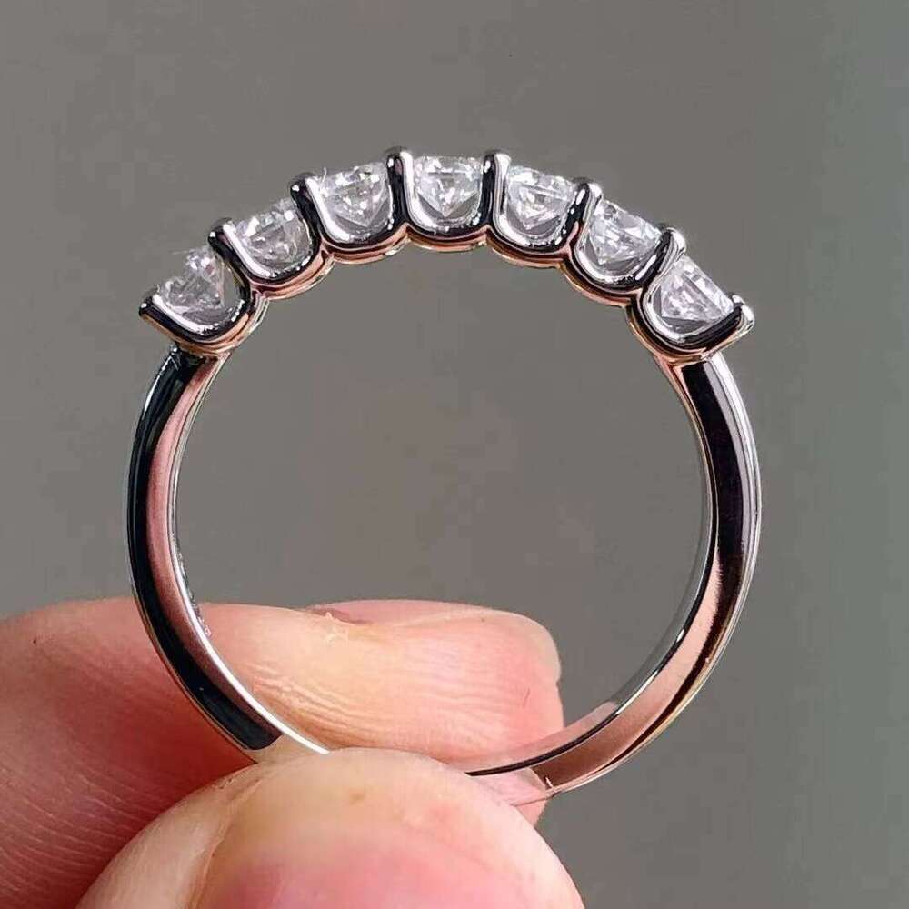 Anniversary Half Band 10k/14K/ Gold Round Brilliant Cut Moissanite Dia Wedding Ring Fine Jewelry for Women