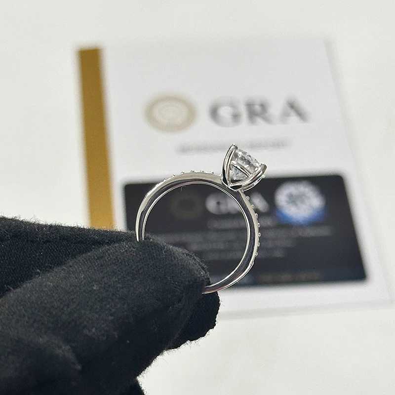 GRA Certified 1-3ct Moissanite Diamond D Color Four Prong Ring Real 925 Sterling Silver Fine Jewelry Wedding Gift for Women Y250808