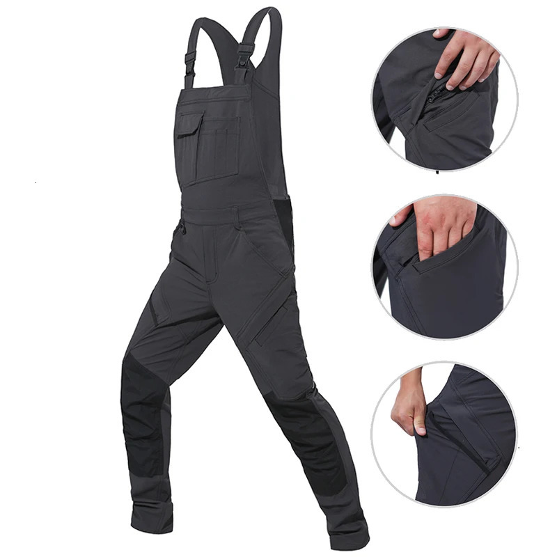 High Stretch Oxford Overalls Men Workwear Multi Pockets Jumpsuit for Work Workshop Repairman Uniform 250804