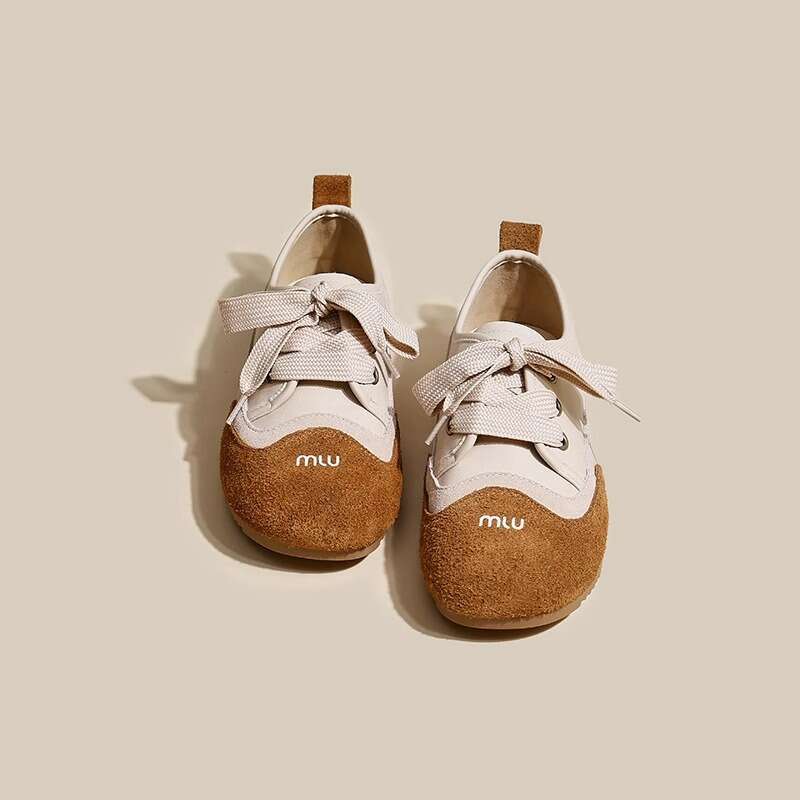 2025 Spring New Women's Matte German Training Shoes Versatile Ugly Cute Comfortable Soft Sole Lace-up Flats