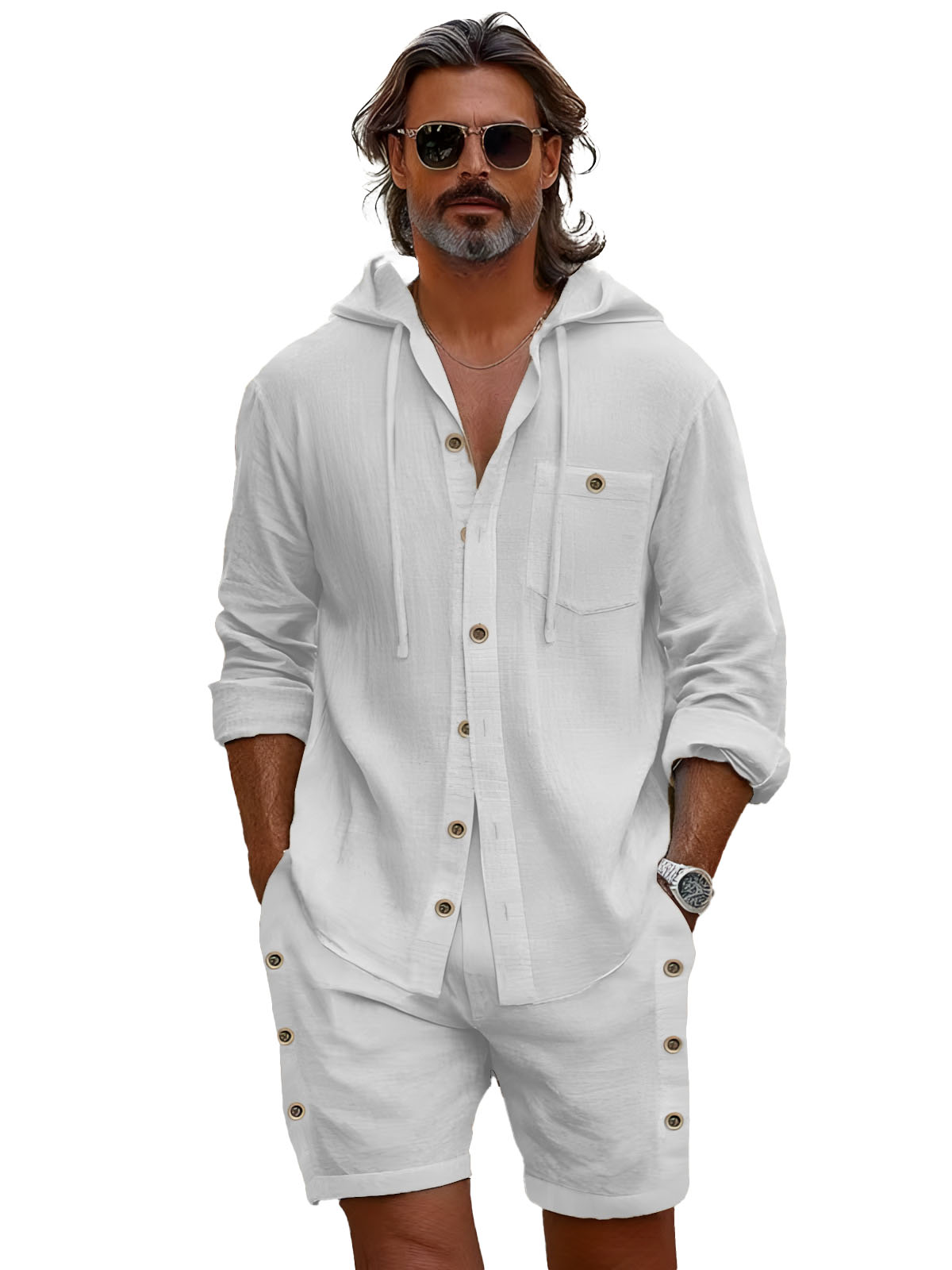 Spring Summer Men Set Fashion Man Cotton Linen Two piece Set Shirt Jacket Pants Casual Business Thin Clothing Breathable Suit Mens Tracksuits