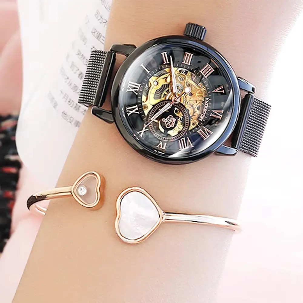 ORKINA-Hollow Skeleton Automatic Mechanical Wristwatches for Women Top Exquisite Gift 250807