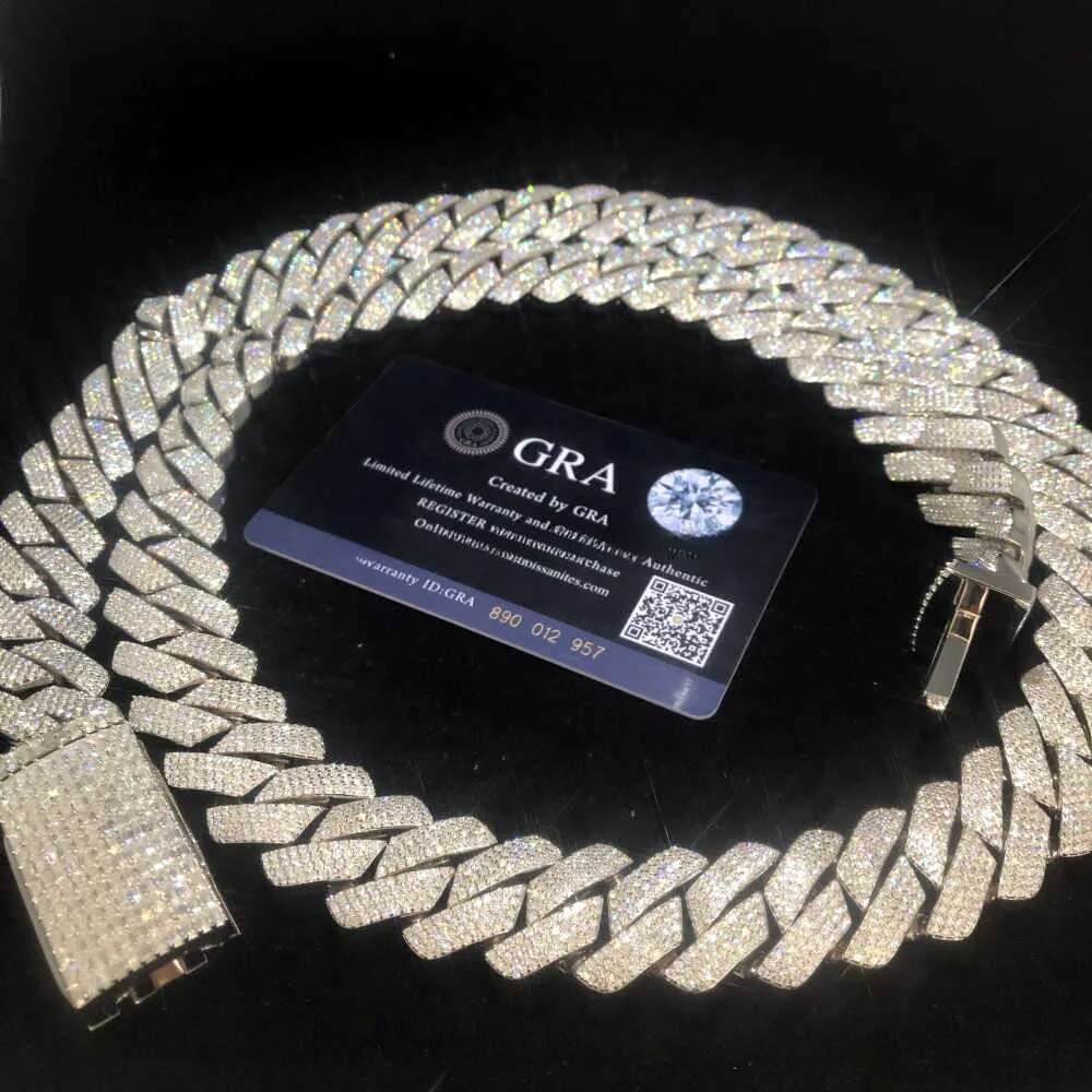 Premium moissanite vvs Miami Cuban chain moissanite Hip Hop men's necklaces free quick delivery