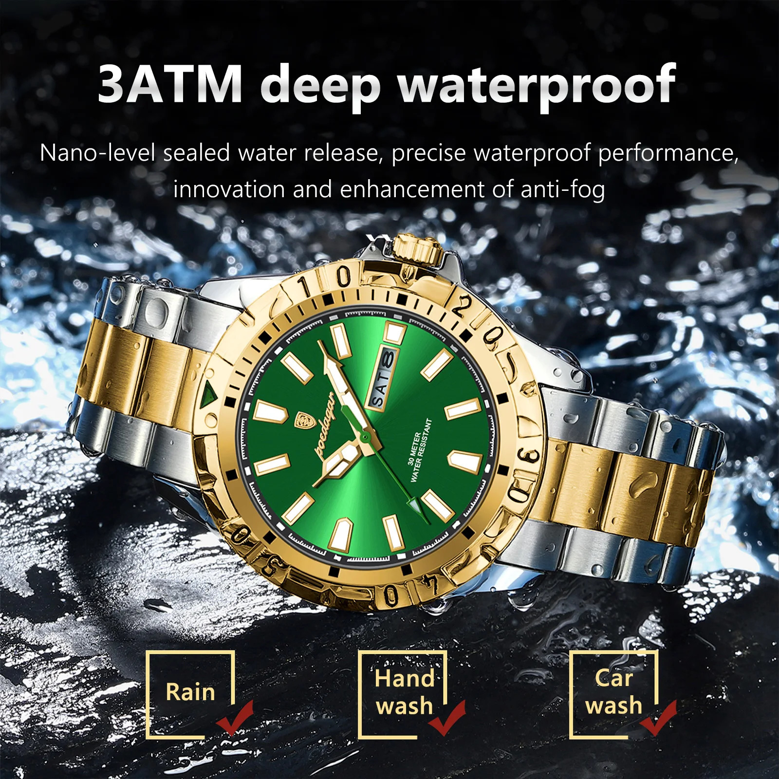 POEDAGAR Quartz Man Watch Waterproof Luminous Date Week Men Watch Military Stainless Steel Mens Watches Sport Male Clock 250807