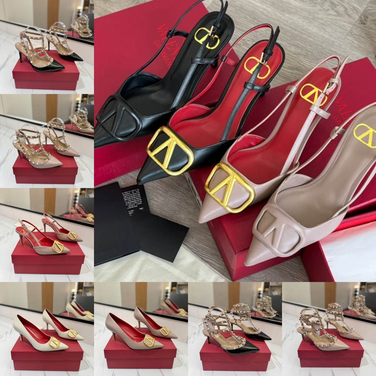 Brand Designer Women's High Heels Paris Dress Classic Ladies Women 8 cm 10 cm Black Gold Stiletto Genuine Leather Woman Pumps with Dust Bag us4-13