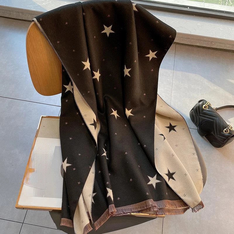 Autumn Punk Gothic Unisex Y2k Neckerchief Streetwear Women Tassels Grunge Scarf Hip Hop Harajuku Star Printing Scarves 250807