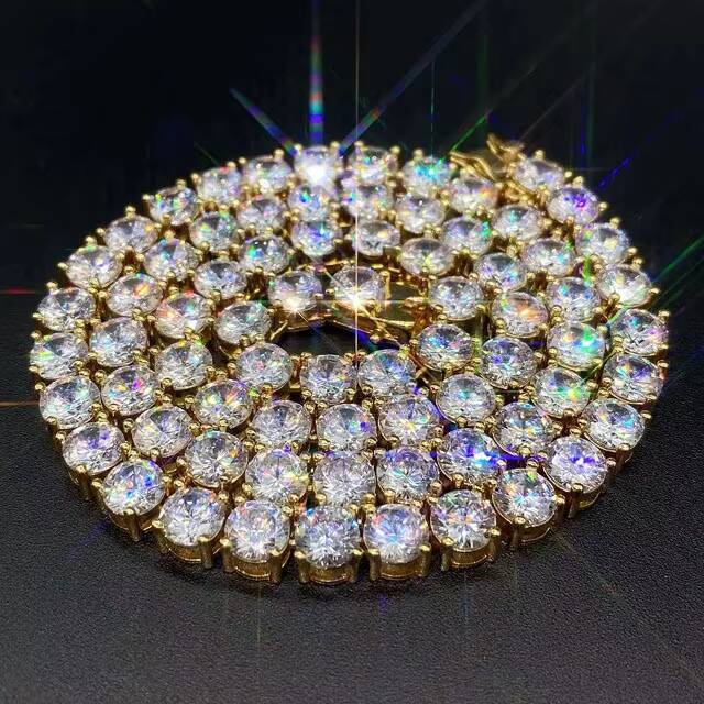 Full Size Pass Diamond Tester Iced Out Moissanite Diamond Hip Hop Jewelry Tennis Chain 925 Silver Tennis Necklace Bracelet