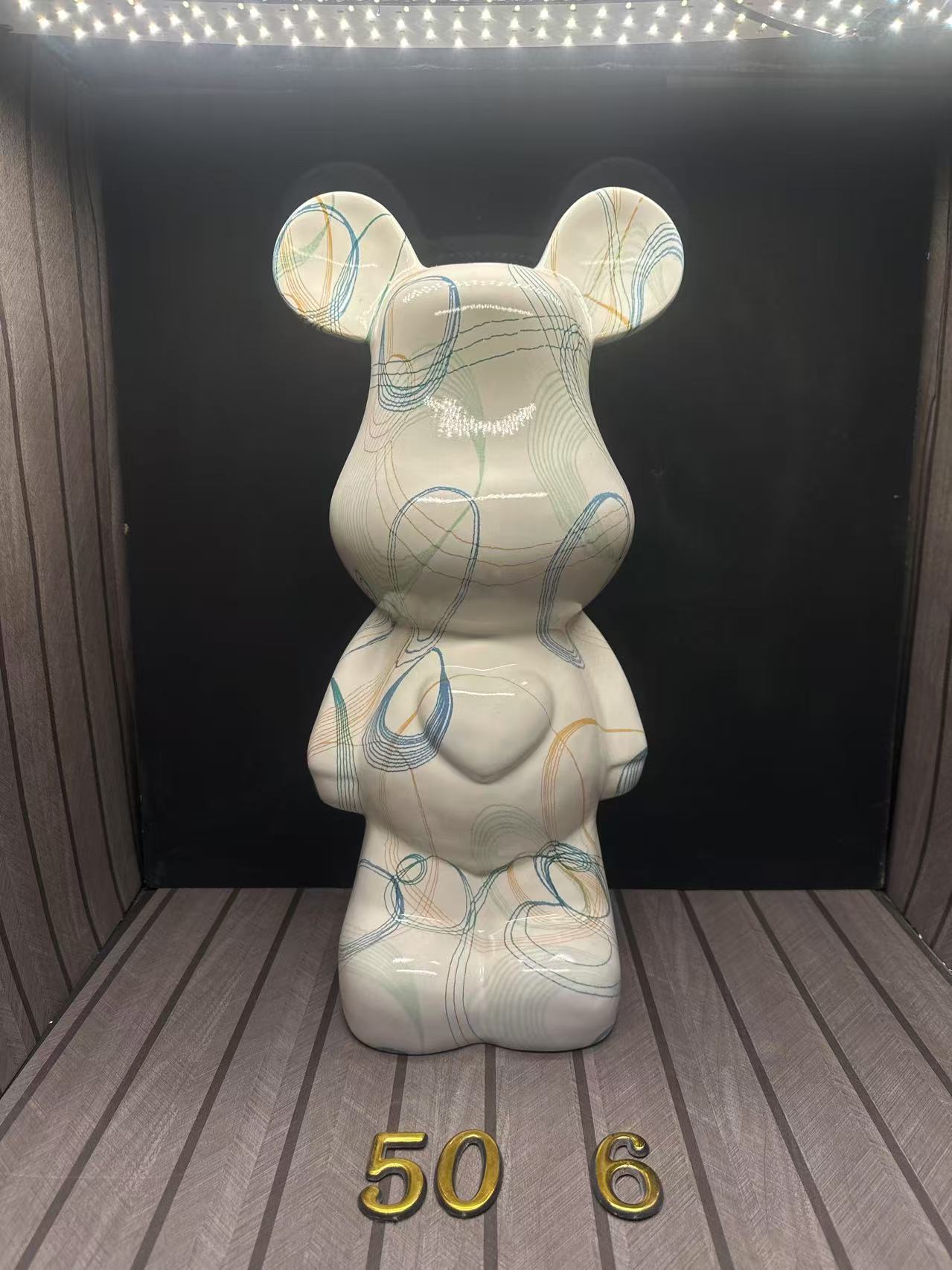 Water Transfer Fluid Cartoon Bear - 50CM Desk Ornament & Piggy Bank for Home Decoration