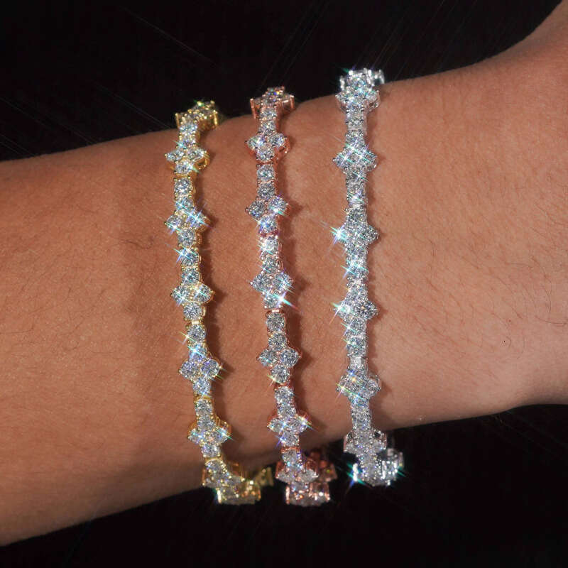 Sterling Sier Fast Delivery Cross Necklace Bracelet Pass Dia Tester GRA Certified VVS Moissanite Tennis Chain