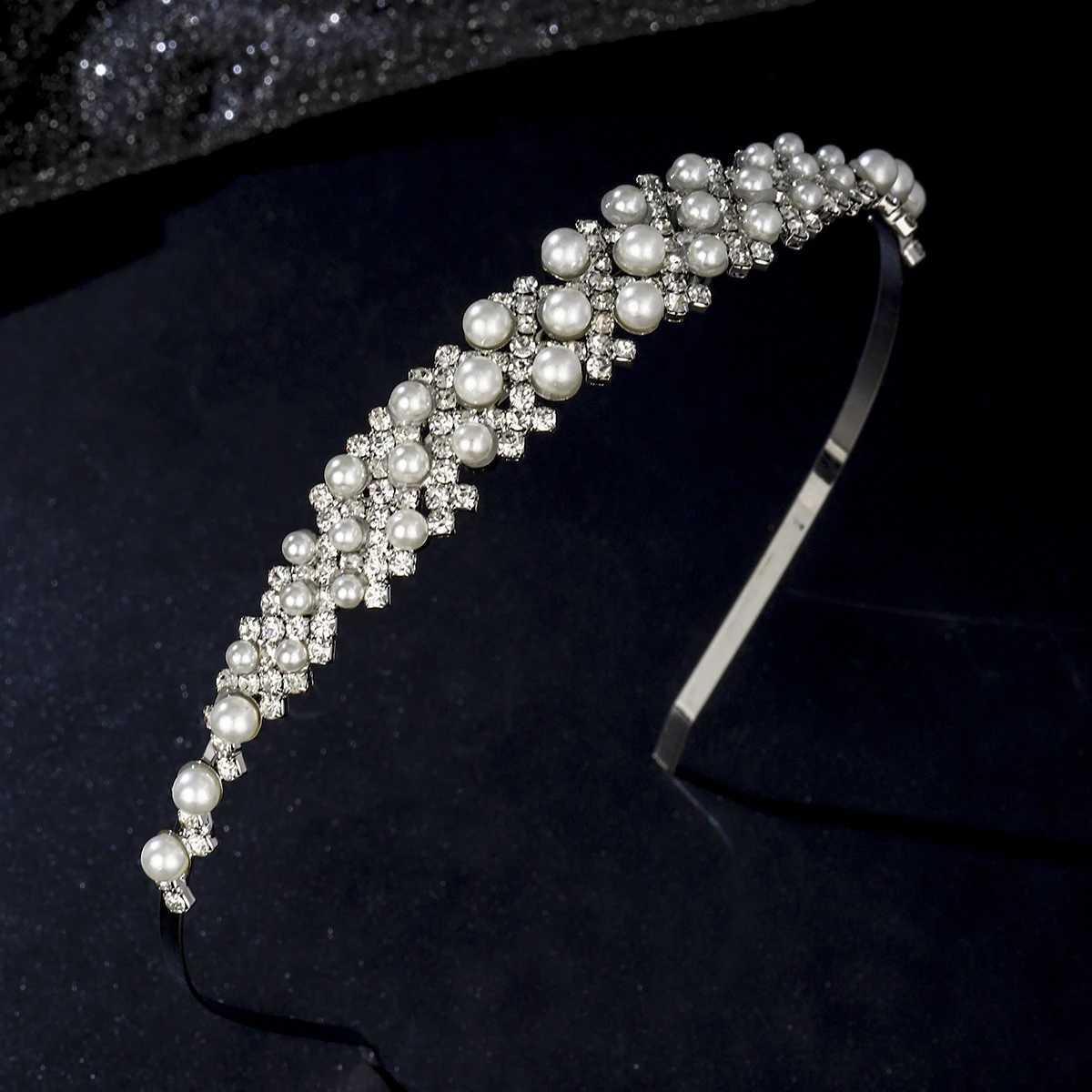 Sier Pearl Rhinestone Crown Fashionable Daily Hair Bands Party Birthday Classic from Accessories Bridesmaid Gifts Y250808