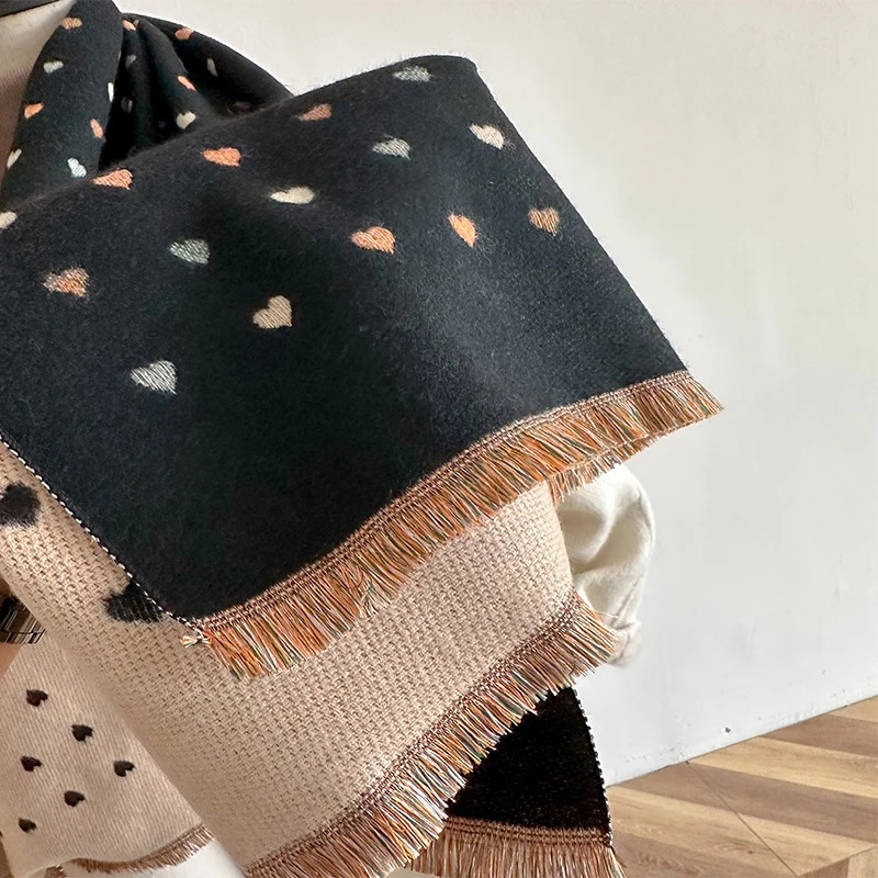 Winter Womens Scarf Double sided Cashmere Feel Scarf Warm Scarf Shawl 250807