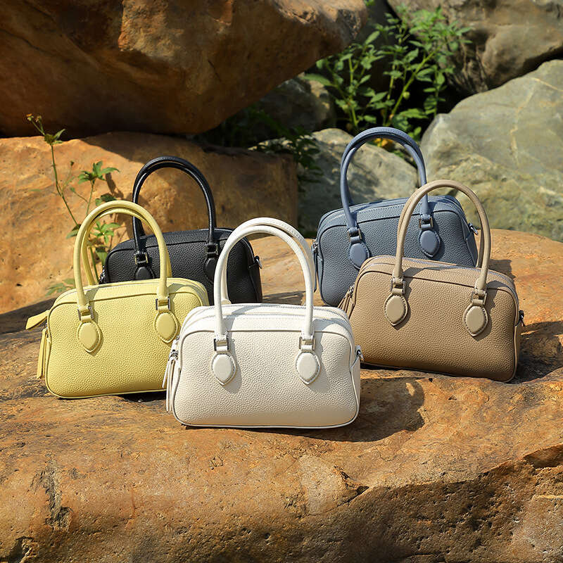 Genuine Leather High-End Feel Handheld Boston 2025 New Spring Summer Mini Crossbody Shoulder Pillow Underarm Women's Bag