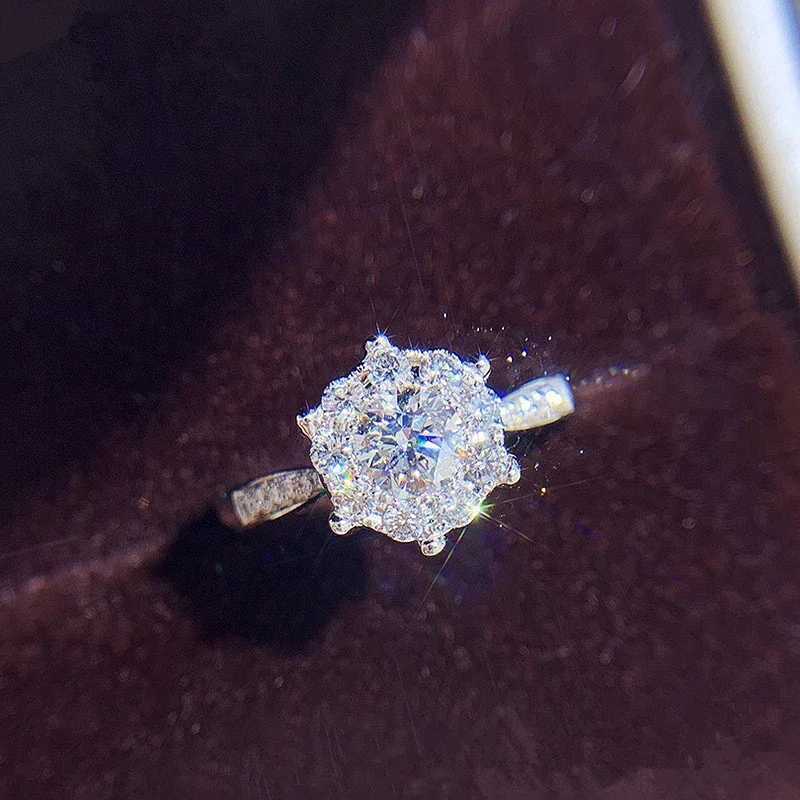 CAOSHI Classic AA Cubic Zirconia Wedding Rings for Women Luxury Silver Color Engagement Proposal Rings Eternity Love Jewelry Y250808