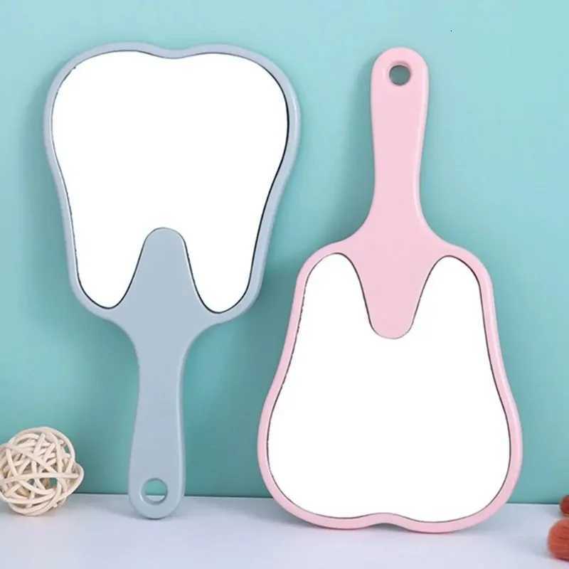 Tooth Shaped Handheld Makeup Mirror Cute Makeup Mirror with Handle Handheld Dental Makeup Mirror Z250807