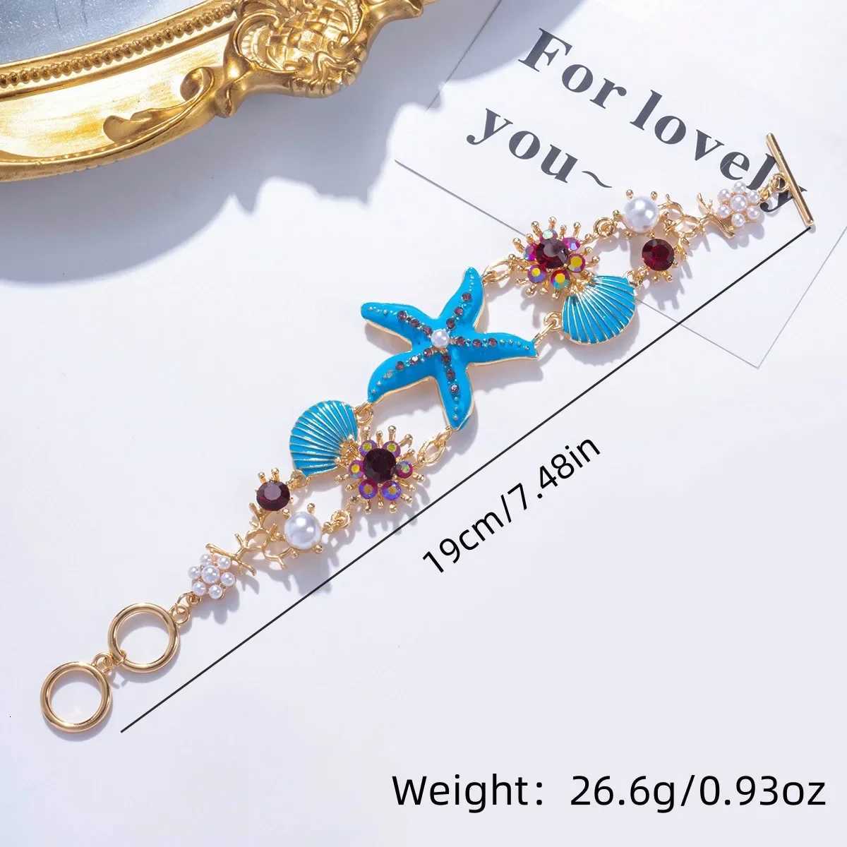Bohemian Starfish Shell Bracelet For Women Crystal Pearl Summer Bangle Female Seaside Beach Boho Jewelry Accessories Z250807