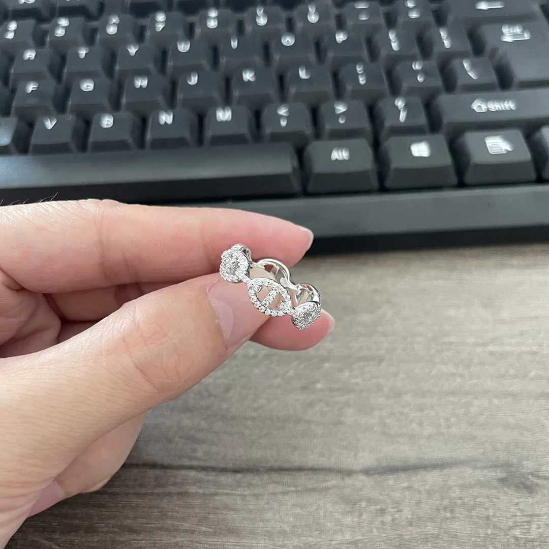 925 sterling silver gold-plated fashionable womens diamond chain ring.wedding ring.holiday gifts Y250808