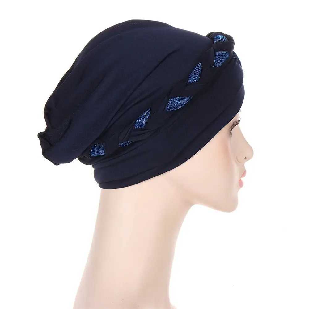 Lady Islamic Headwear Braid Head Wrap Chemo Cap Turban Hat Sleep Cap Cancer Hat Z250808