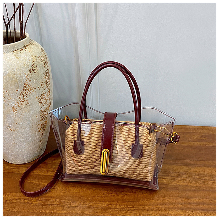 Luxury Brand Designer Bag Summer New Transparent Woven Bag High-End Silver Beach Jelly Bag Versatile Commuter Shoulder Crossbody Bag