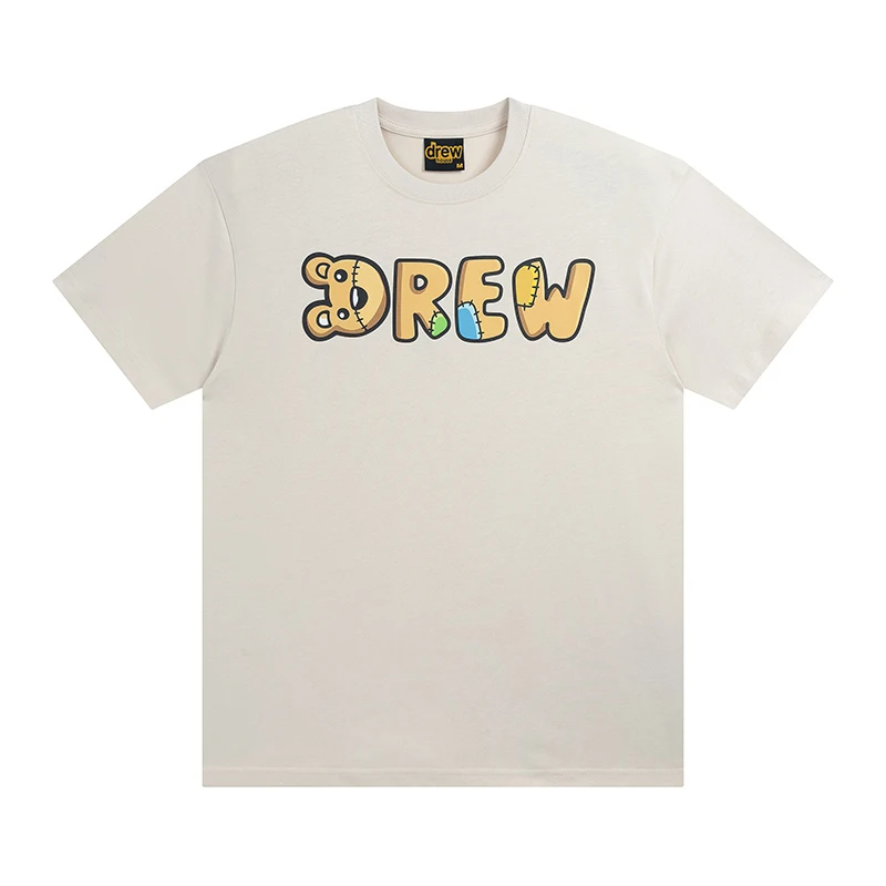 Drew House New Mens Clothing vintage distressed T shirt men's and women's printed loose short sleeve T-shirt Designer luxury bear