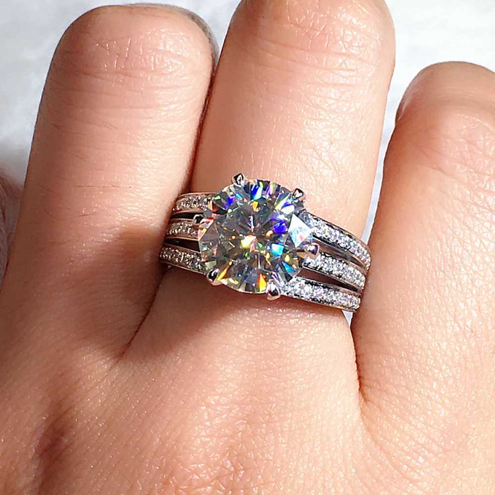 800 Luxury Six Claw Cubic Zirconia Rings Wedding Engagement Bands High Quality Silver Color AAA CZ Ring Women Fashion Jewelry Y250808