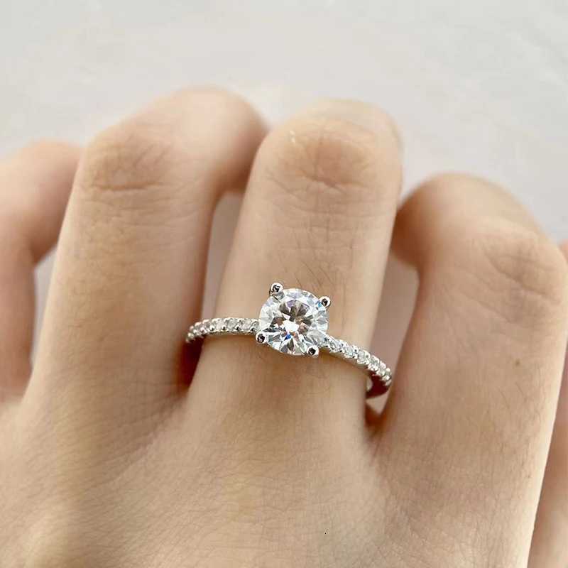 GRA Certified 1-3ct Moissanite Diamond D Color Four Prong Ring Real 925 Sterling Silver Fine Jewelry Wedding Gift for Women Y250808