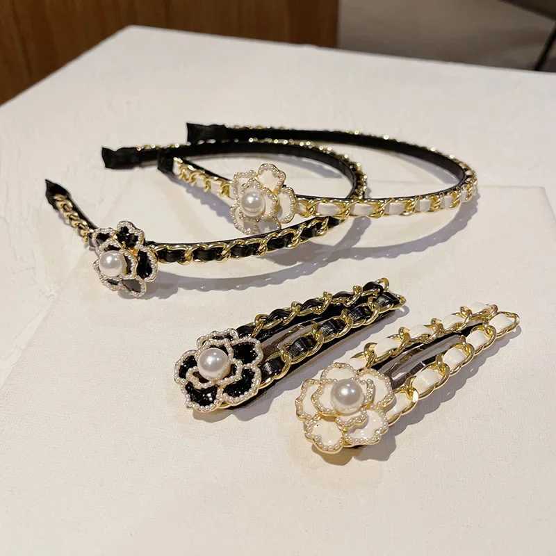 2025 New Korean Vintage Leather Chain Hairpin Luxury Jewelry Fine Style Hair Accessories for Girls Y250808