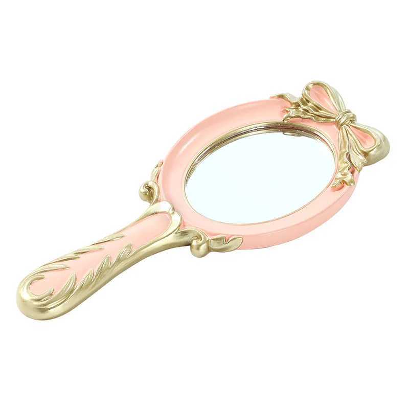 Vintage Handheld Mirror Vanity Makeup Compact Travel Beautiful Portable Oval Embossed Rose Handheld Mirrors Gift for Mom Girl Z250808