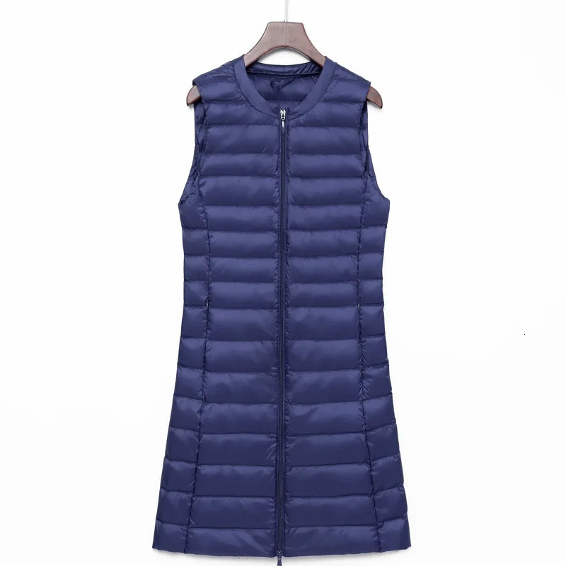 Ultra Light Down Vest Women Long Vest Windproof Lightweight Warm Waistcoat Female Down Coat Long Slim Sleeveless Jacket 250804