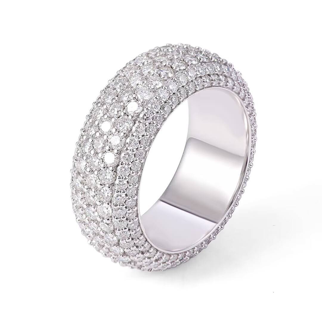 Hip Hop Jewelry Luxury 14K 18K White Gold D VVS Lab Diamond Ring for Men Women Party Solid Gold Jewelry Daily Wear Chunky Rings