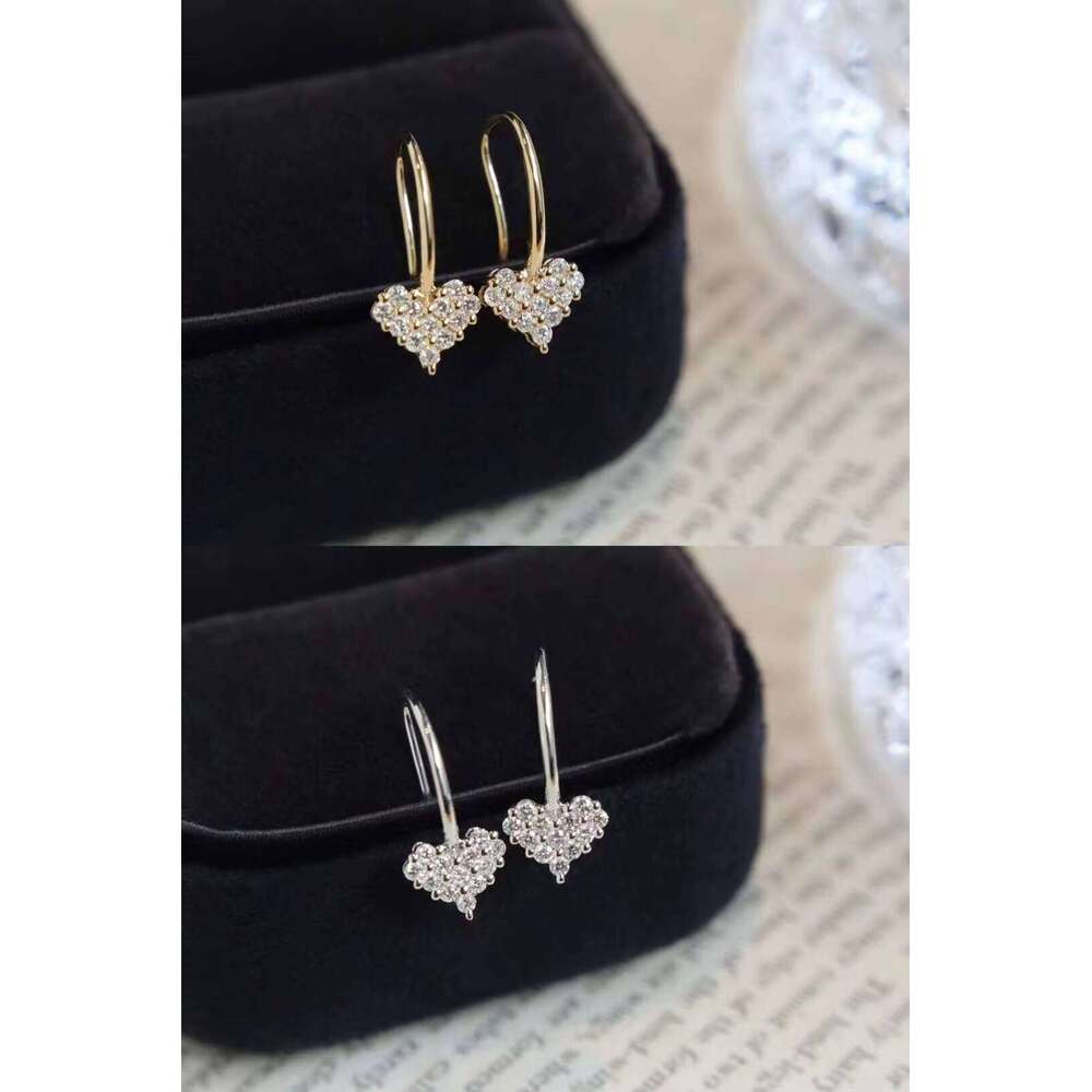 Light Gold Lab Custom Hoop Dia Stud Jewelry Womens Heart Shape Earrings