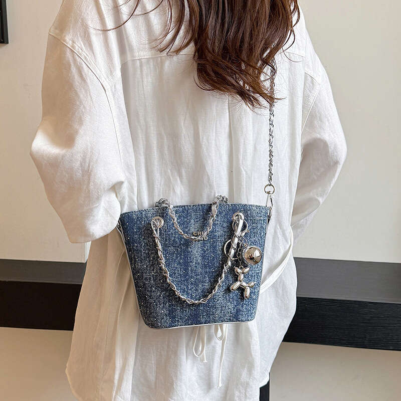 Denim for Luxury Women 2025 New Single bags Designer Shoulder purse and wallet Crossbody High-end Fashionable Chain Handbag Bucket Bag Trendy