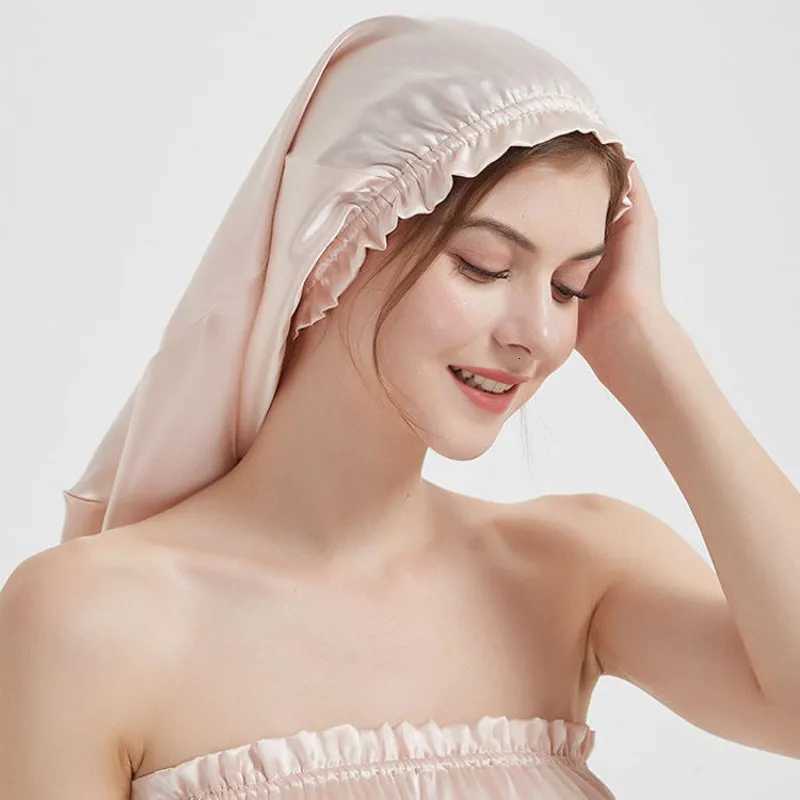 Mulberry Silk Sleep Cap for Long Hair Bonnet with Soft Elastic Band for Women Hair Care Z250808