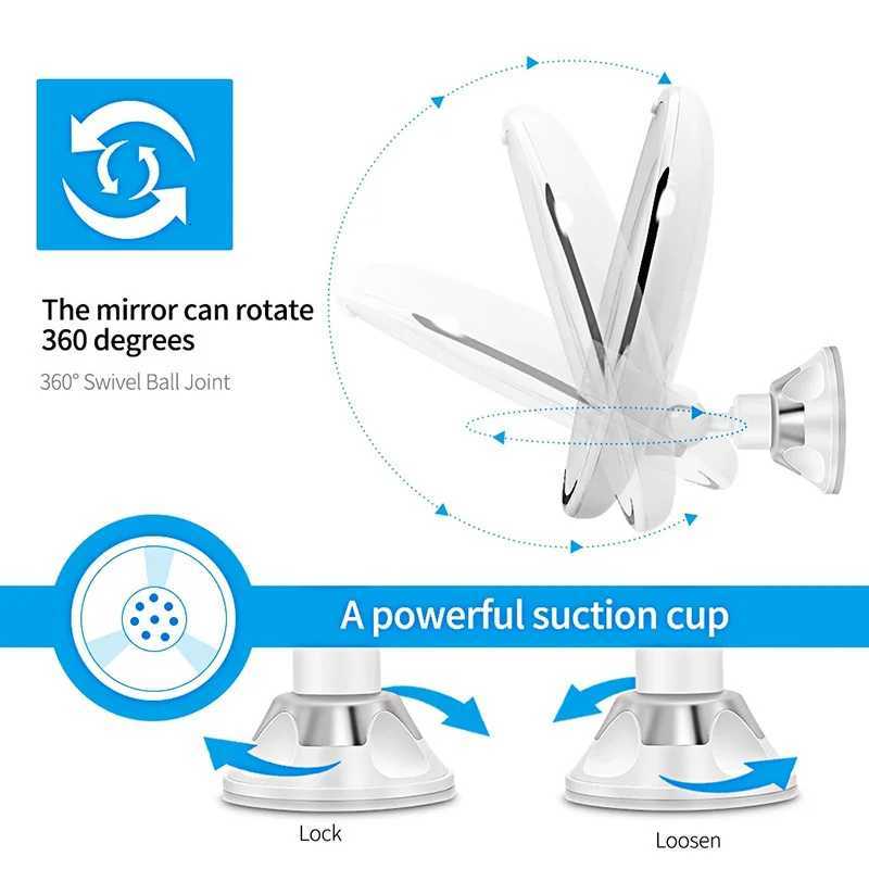 10X Magnification LED Fill Light Battery-Powered Suction Cup Base Foldable Makeup Mirror Desk Z250807