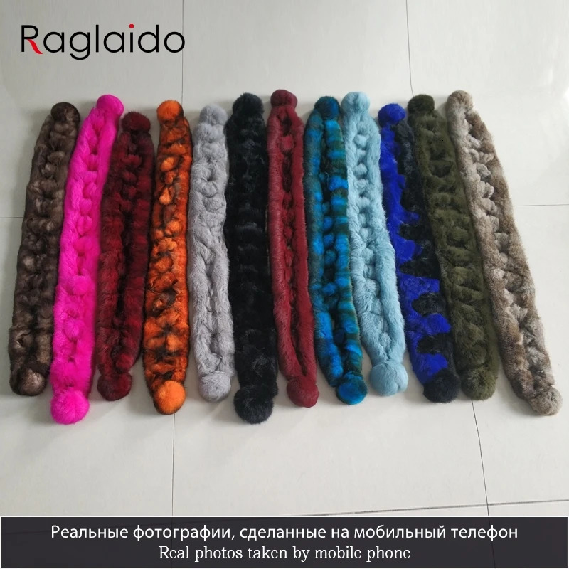 Women Winter Rabbit Fur Scarf 100% Natural Rabbit Fur Fashion warm And Soft Neckerchief Wholesale Pompoml Fur Scarves Headbands 250807