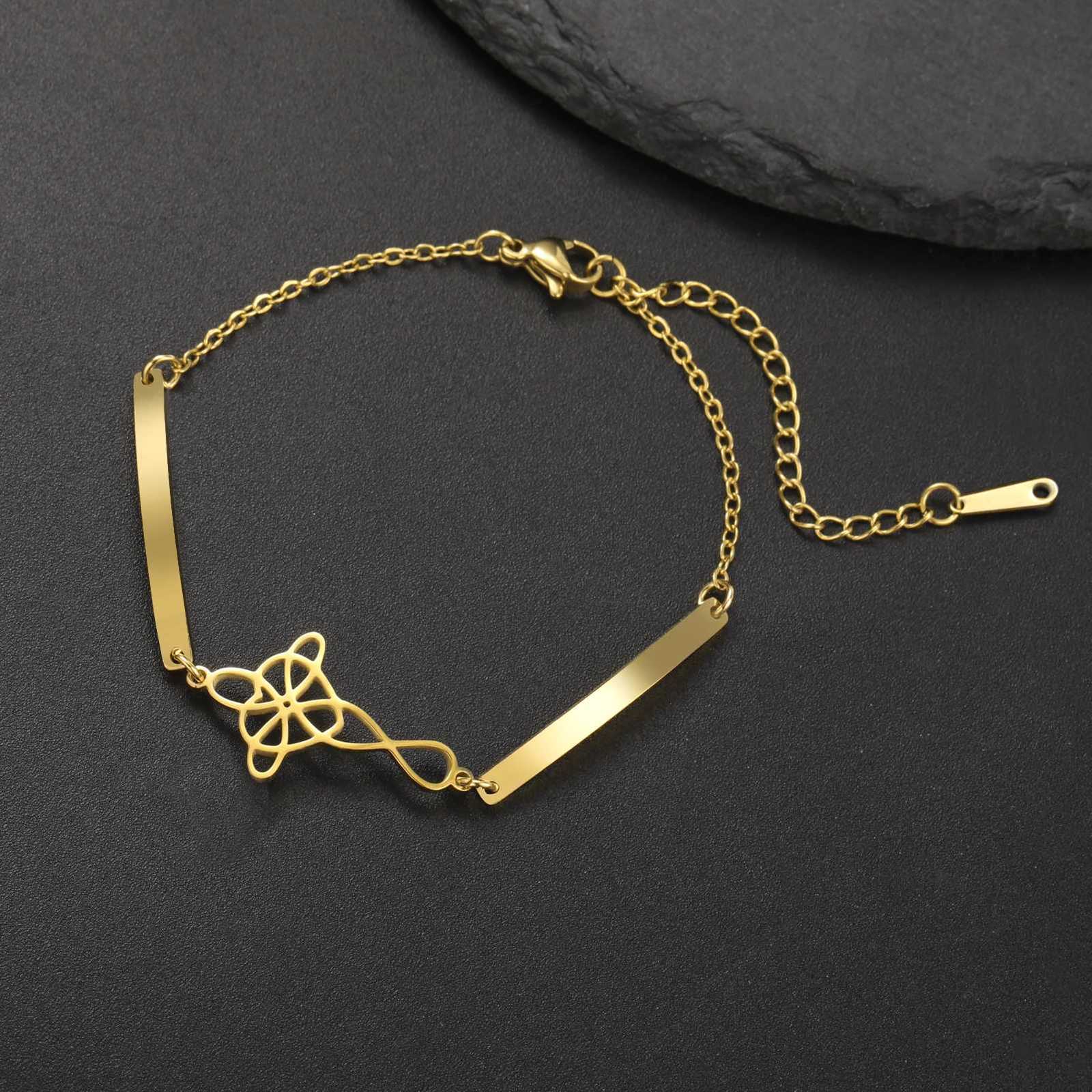 Love Witch Knot Pendant Bracelet Stainless Steel Womens Creative Fashion Jewelry Celtic Knot Talisman Christmas Jewelry Gift Z250807