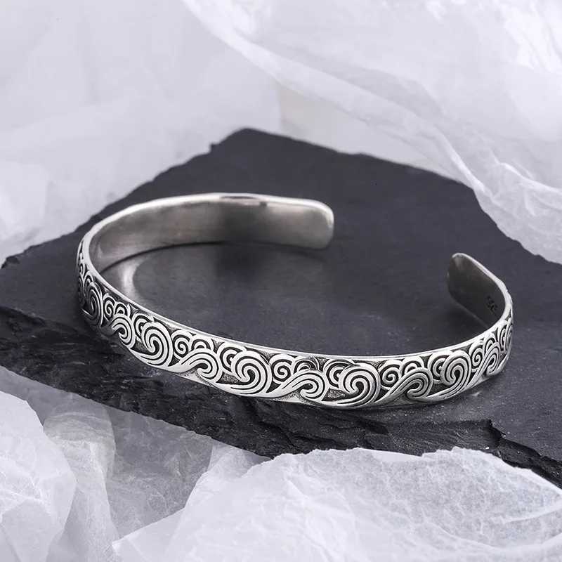 New Arrival Retro Wave Bracelets 925 Sterling Silver Jewelry Fashion Spray Personality Sweet Cloud Opening Bangles TYB116 Z250807