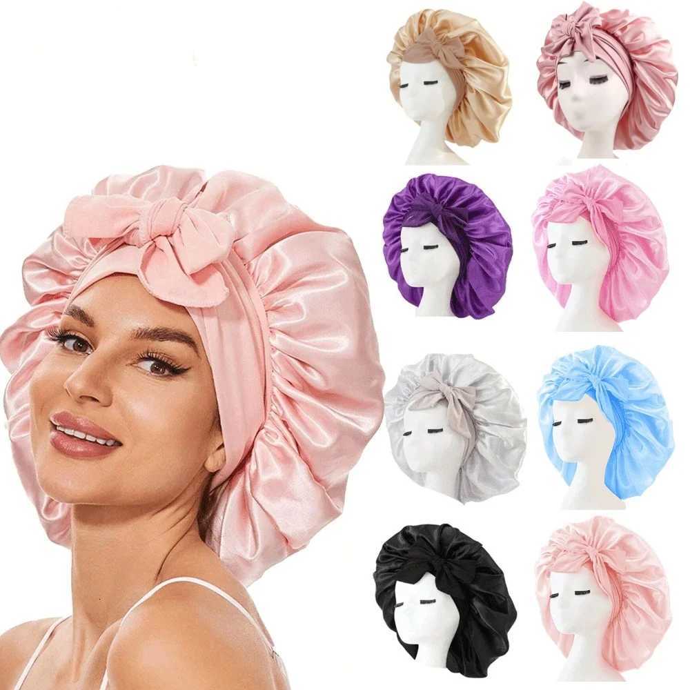 Satin Bonnet Silk Bonnet Adjustable Bonnet for Sleeping Hair Caps with Tie Band Bonnets for Women Men Hair Styling Accessories Z250808