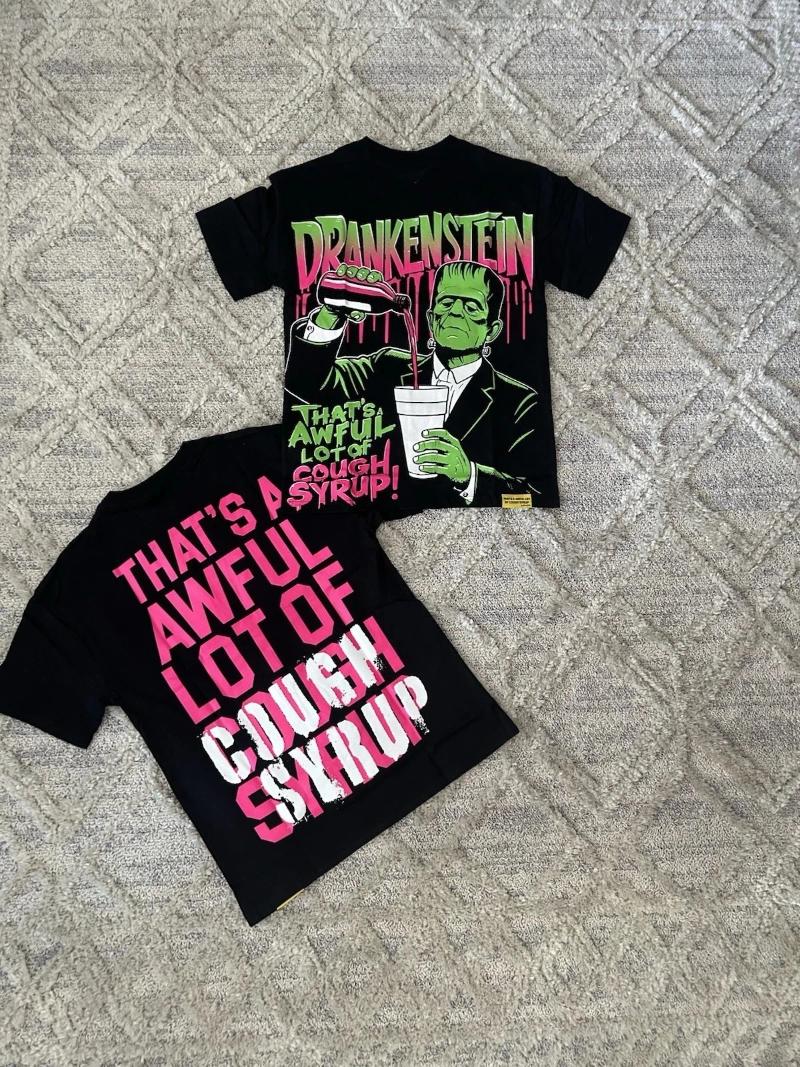 Men's T Shirts Awful Lot Of Cough Syrup Tee Short Sleeve T-Shirt Crew Neck Shirt Men Women Summer Black Casual Cotton