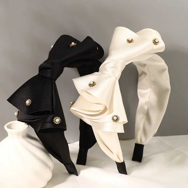 Fashion Satin Big Bow Rhinestone Hair Bands Ornament Accessories For Women Hair Accessories Wholesale Y250808