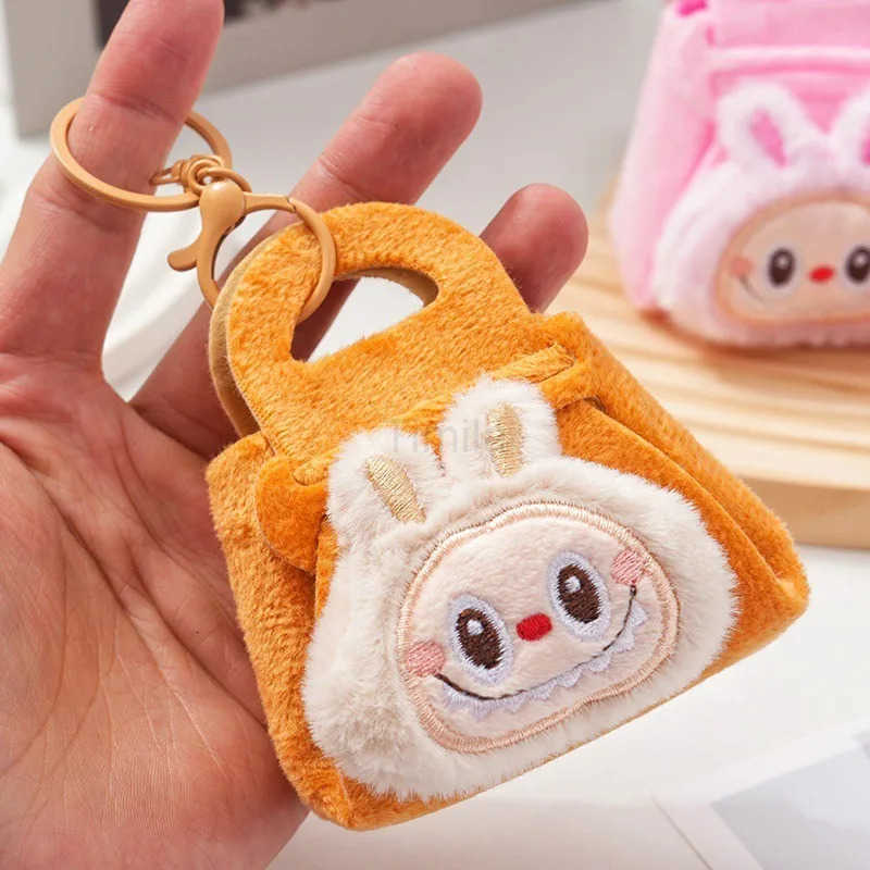 2025 Hot Selling Cute Sheep Plush Storage Bag - Cartoon Doll Keychain Jewelry Change Storage Bag Backpack Hanging Decoration U250808