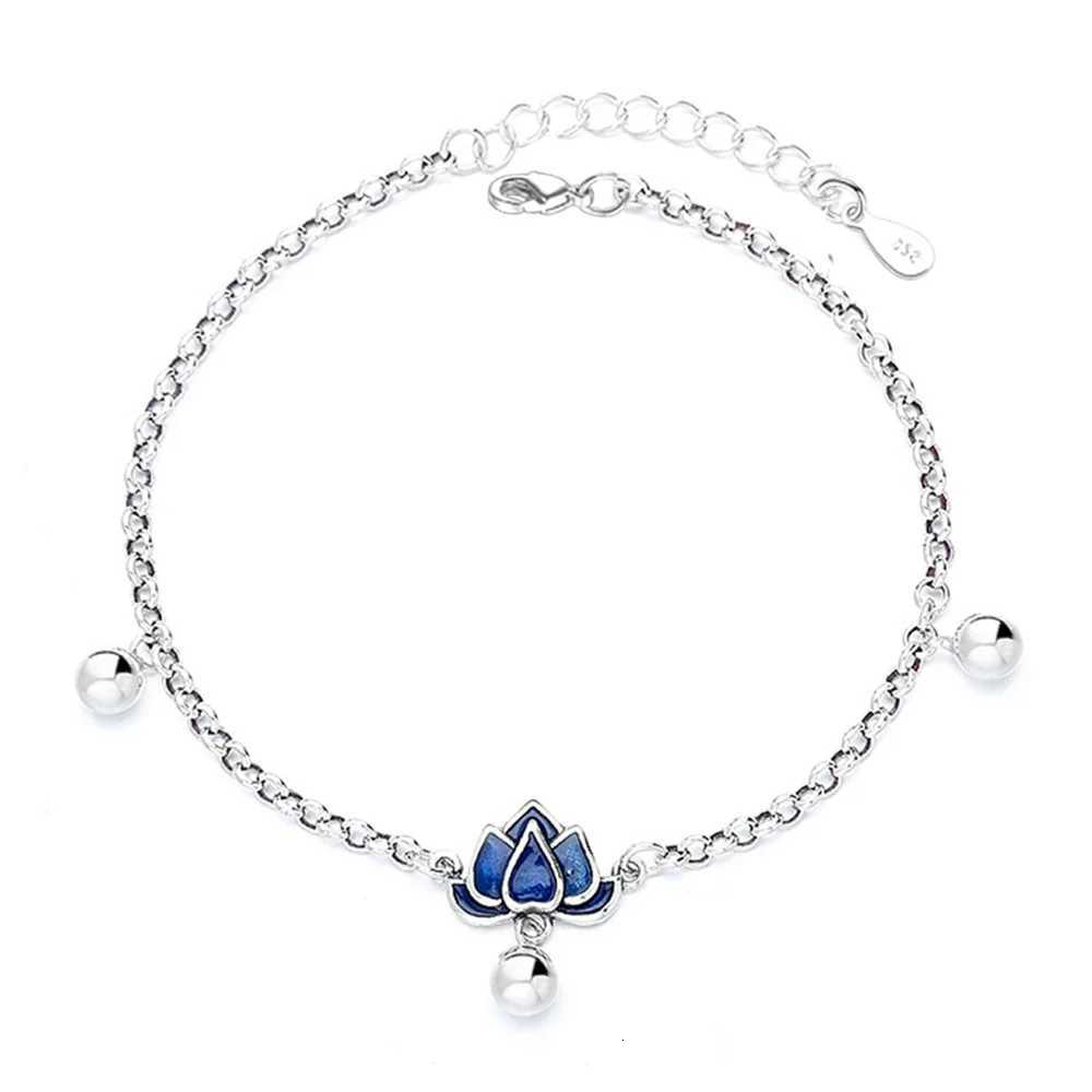 925 Sterling Silver Lotus Bell Charm Bracelets For Women Luxury Designer Fine Jewelry Accessories Wholesale Argent 925 Z250807