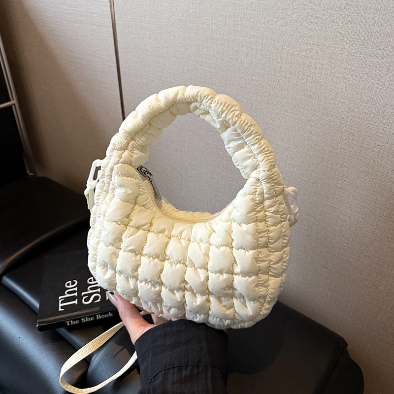 Luxury Brand Designer Bag Bubble Cotton Bag Korean Version Trendy Fashion Dumpling Bag 2025 Summer New Cotton Clothing Pleated Diamond Single Shoulder
