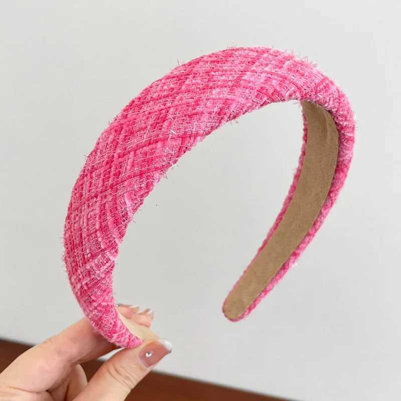 Rose Wide-brimmed Sponge Hair Band Wen Fairy Temperament Band Tweed Hoop Haiand Princ Girls Hair Accessories Y250808