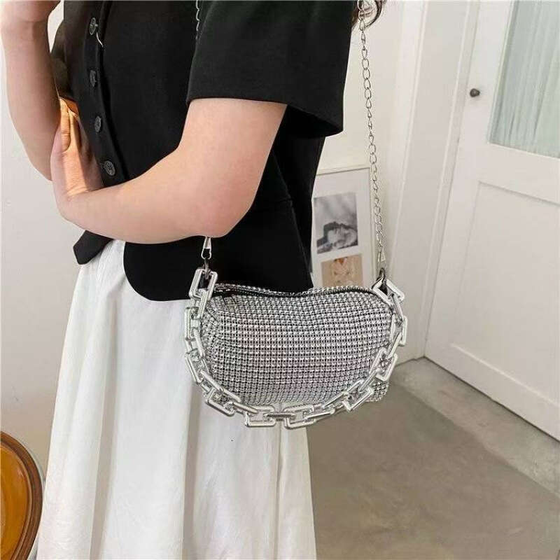 Dawang 2025 New Designer bags Full Rhinestone Underarm Bag Versatile Single Shoulder Crossbody Women's Handbag
