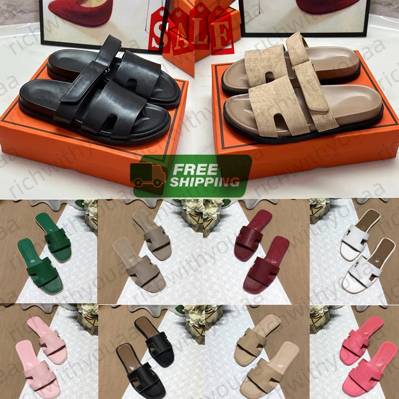 Fast delivery Women's Sandals Designer Sandals Slippers Fashion Slippers Leather and Rubber Flats Sandals Summer Beach Shoes Bottoms Slippers