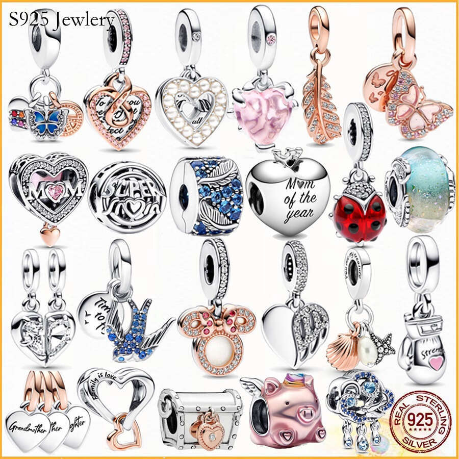 925 Sterling Silver Red Ladybug Charm Beads Suitable For Primitive Bracelet Women Jewelry Gift